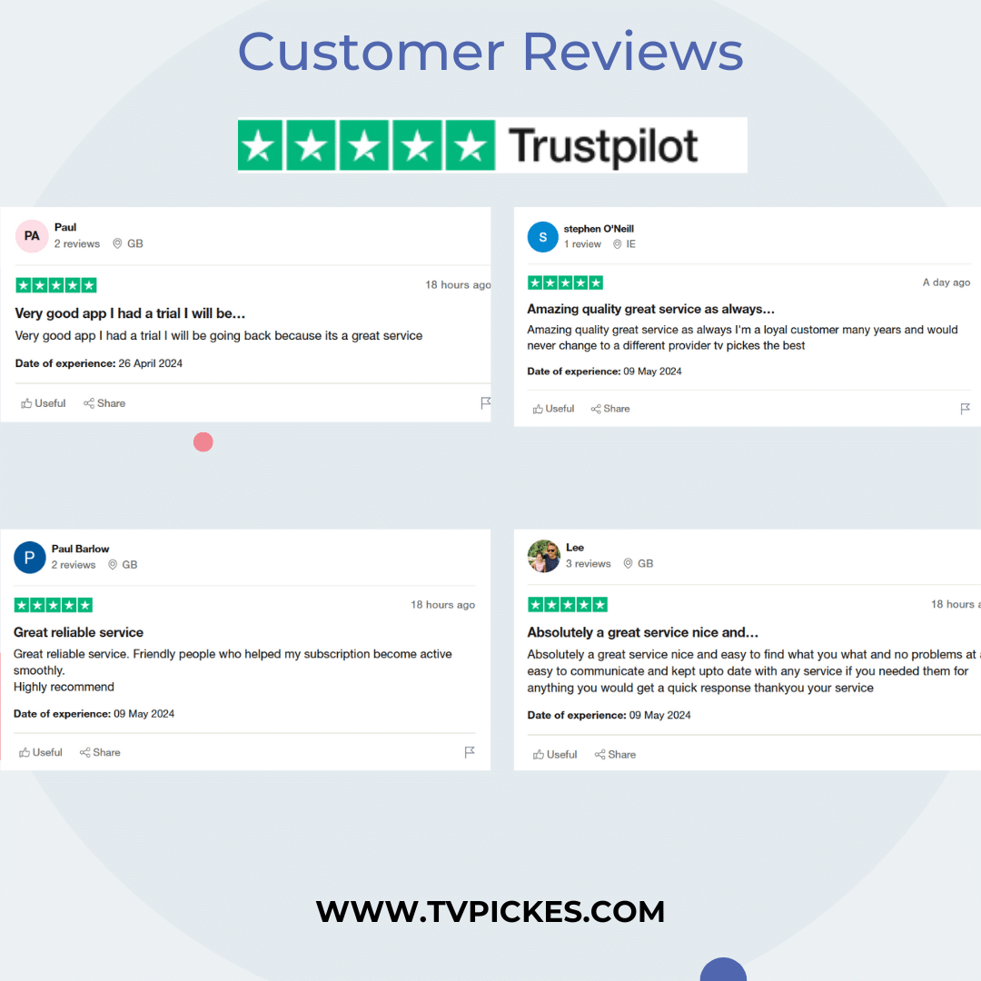 TvPickes IPTV subscription customer reviews and channel packages